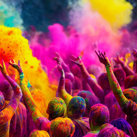 Holi ou fête des couleurs en Inde